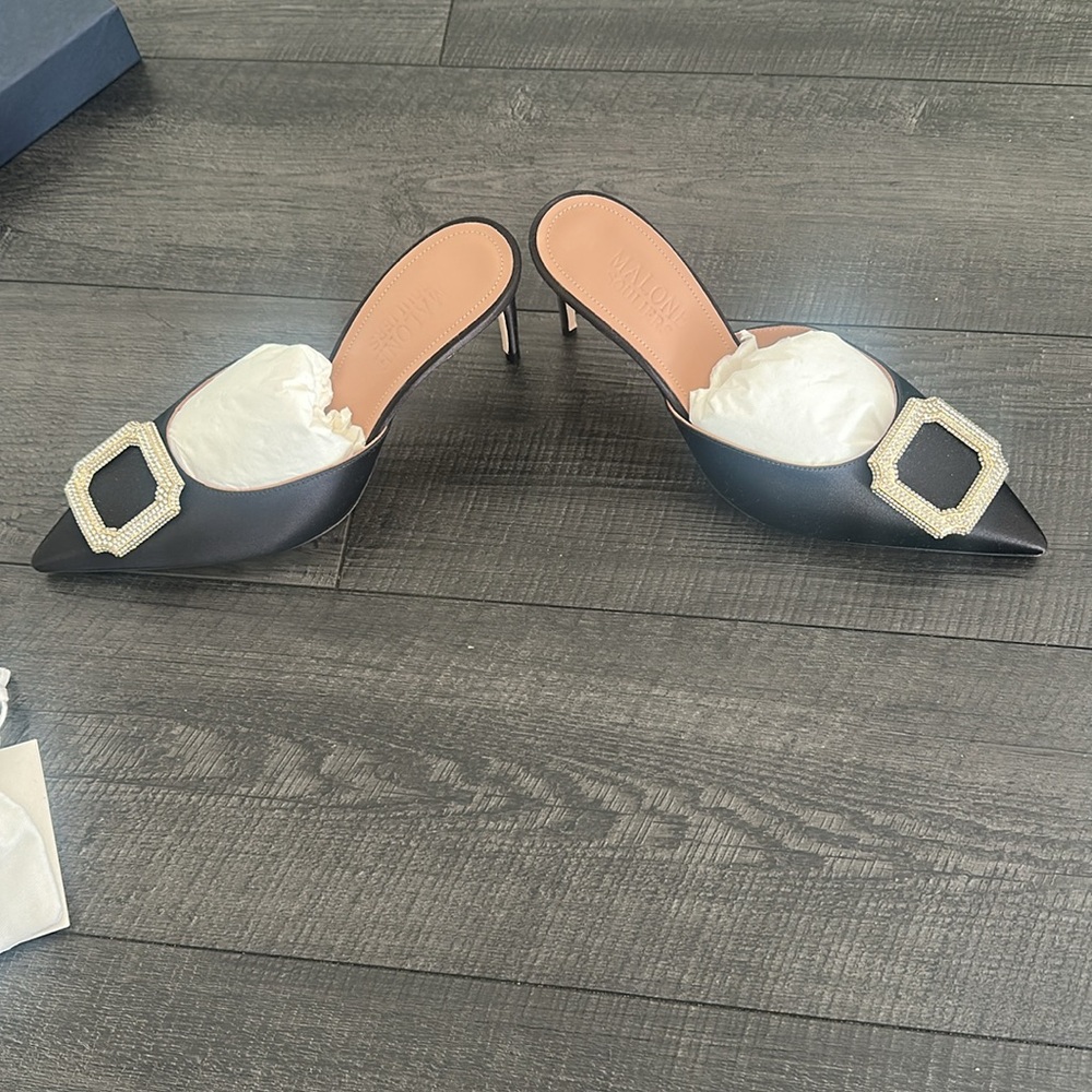 Malone Souliers Mona 70 Satin Mules BRAND NEW/NEVER WORN - Picture 4 of 14